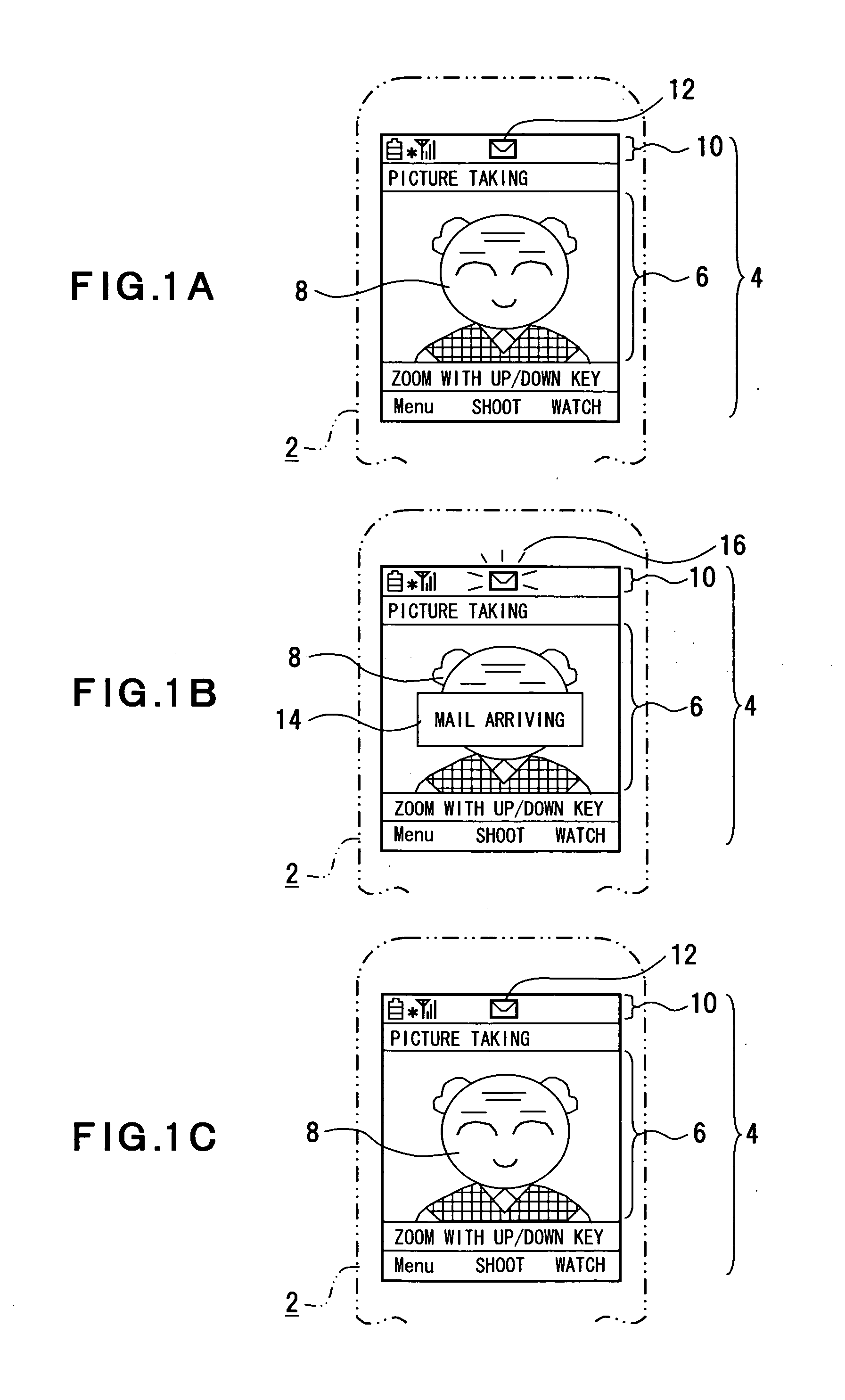 Terminal device, and message display method and program for the same