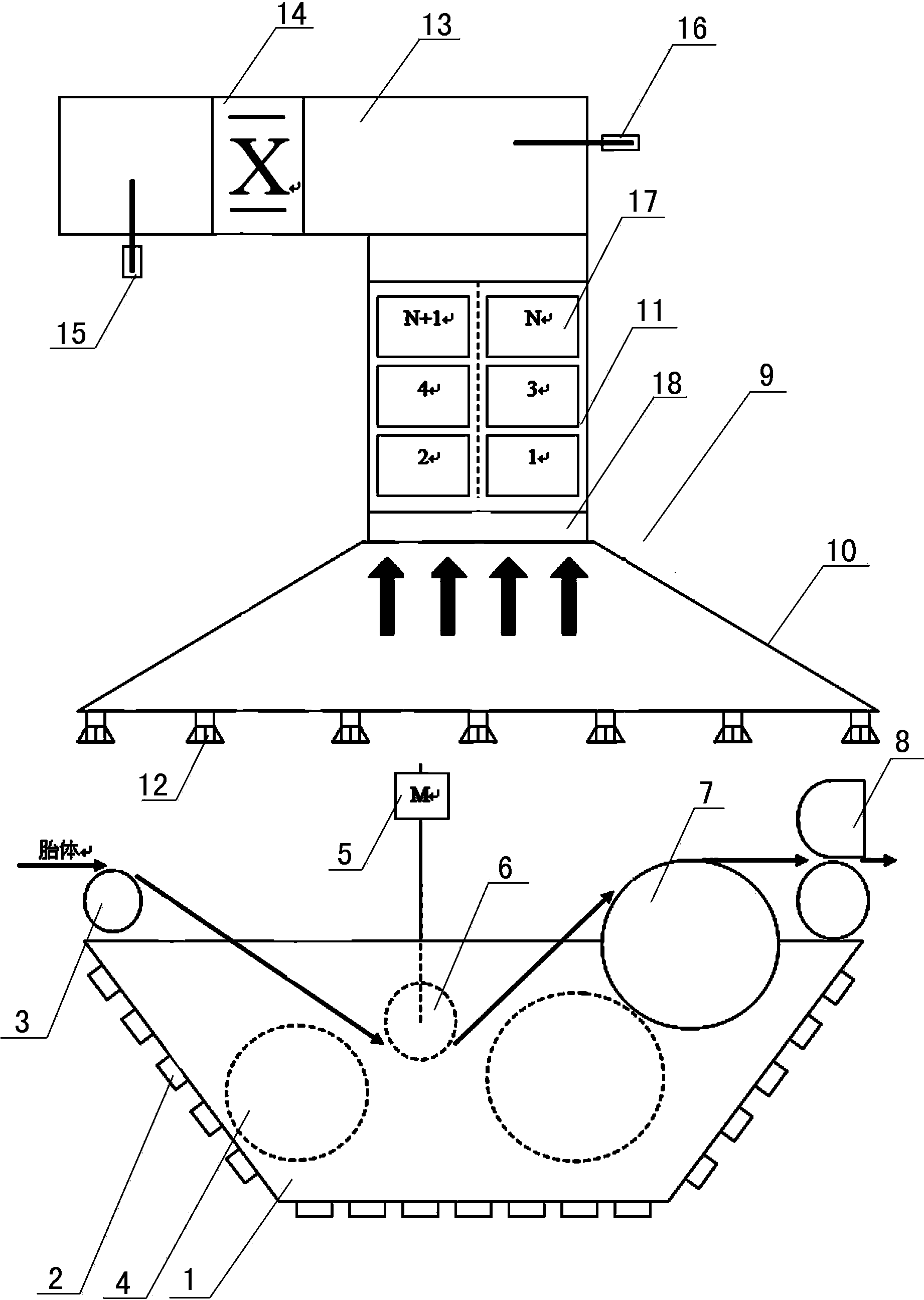 Modified asphalt oil coating pool with flue gas purifying processing system