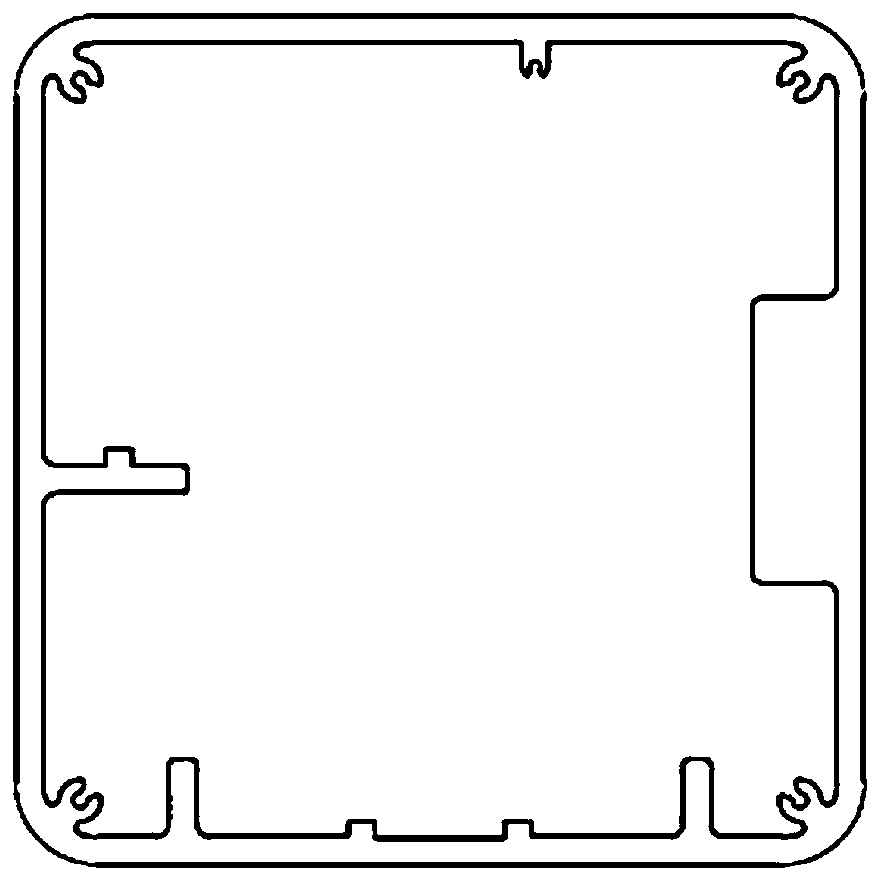 A rectangular aluminum alloy forming die with a protruding part