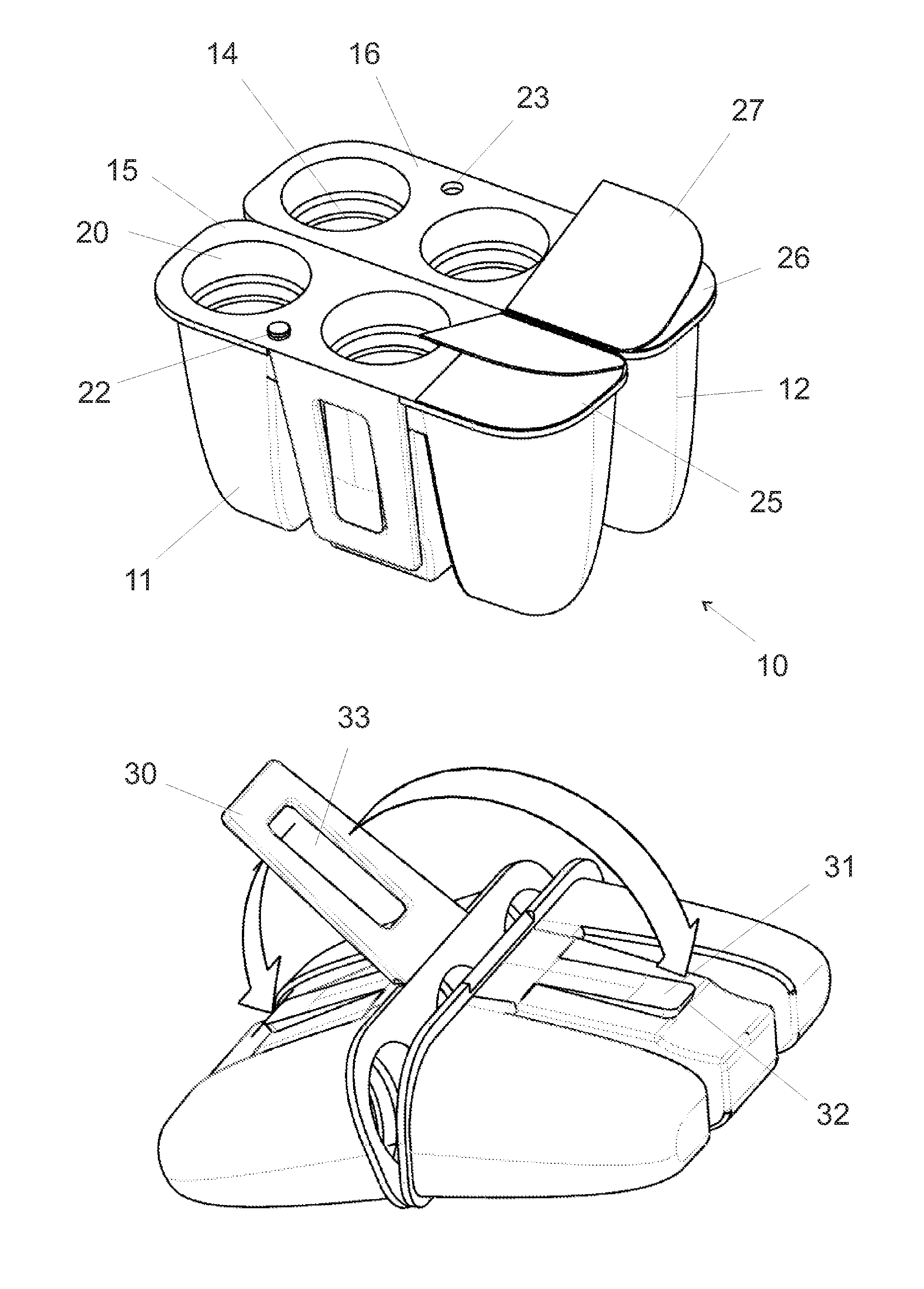 Two-part hinged needle magazine