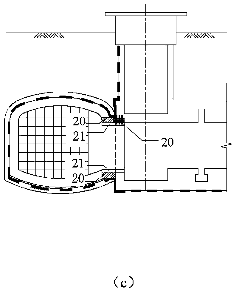 Communication and connection construction method of newly-added underground excavation channel and existing station hall layer