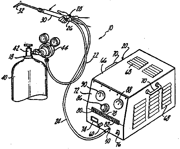 Fuel module used for spray gun, fuel cell device, thermal spraying device, thermal deburring device and fullerene manufacturing device