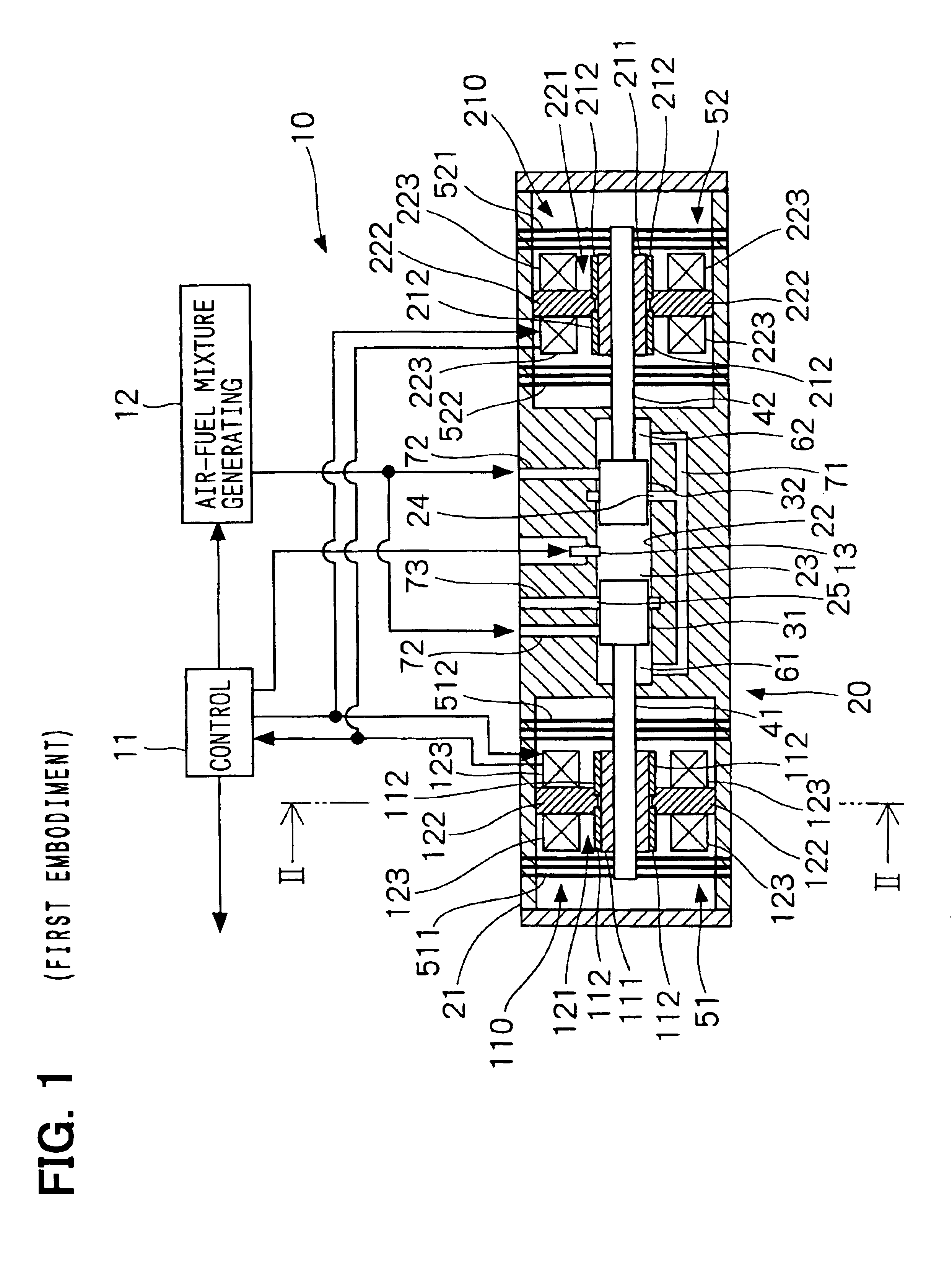 Free piston engine and power generation system therewith