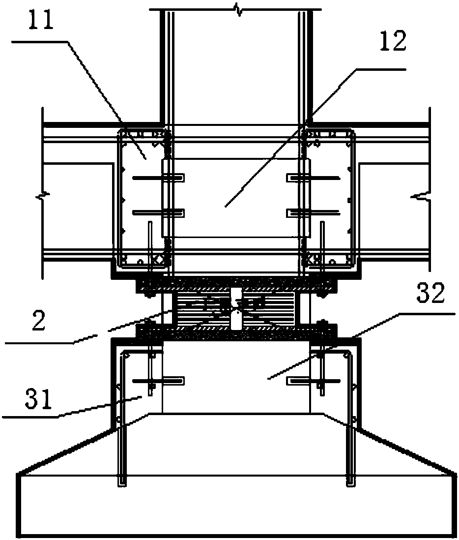 Existing building shock isolation reinforcement construction process