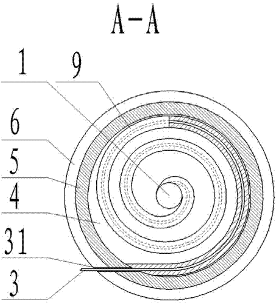 Yellow phosphorus spiral pipe type gasifying combustion furnace