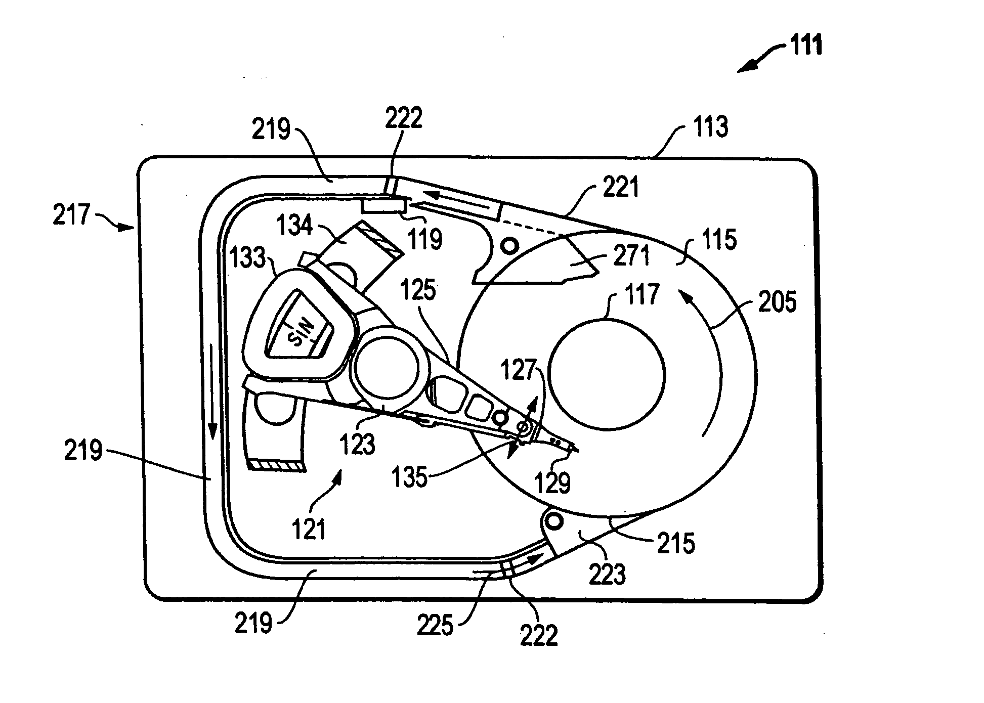 System, method, and apparatus for aerodynamic diverter integrated with a diffuser in a bypass channel for applications in a disk storage device