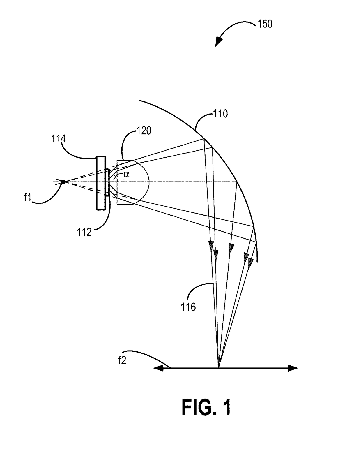 Pivoted elliptical reflector for large distance reflection of ultraviolet rays