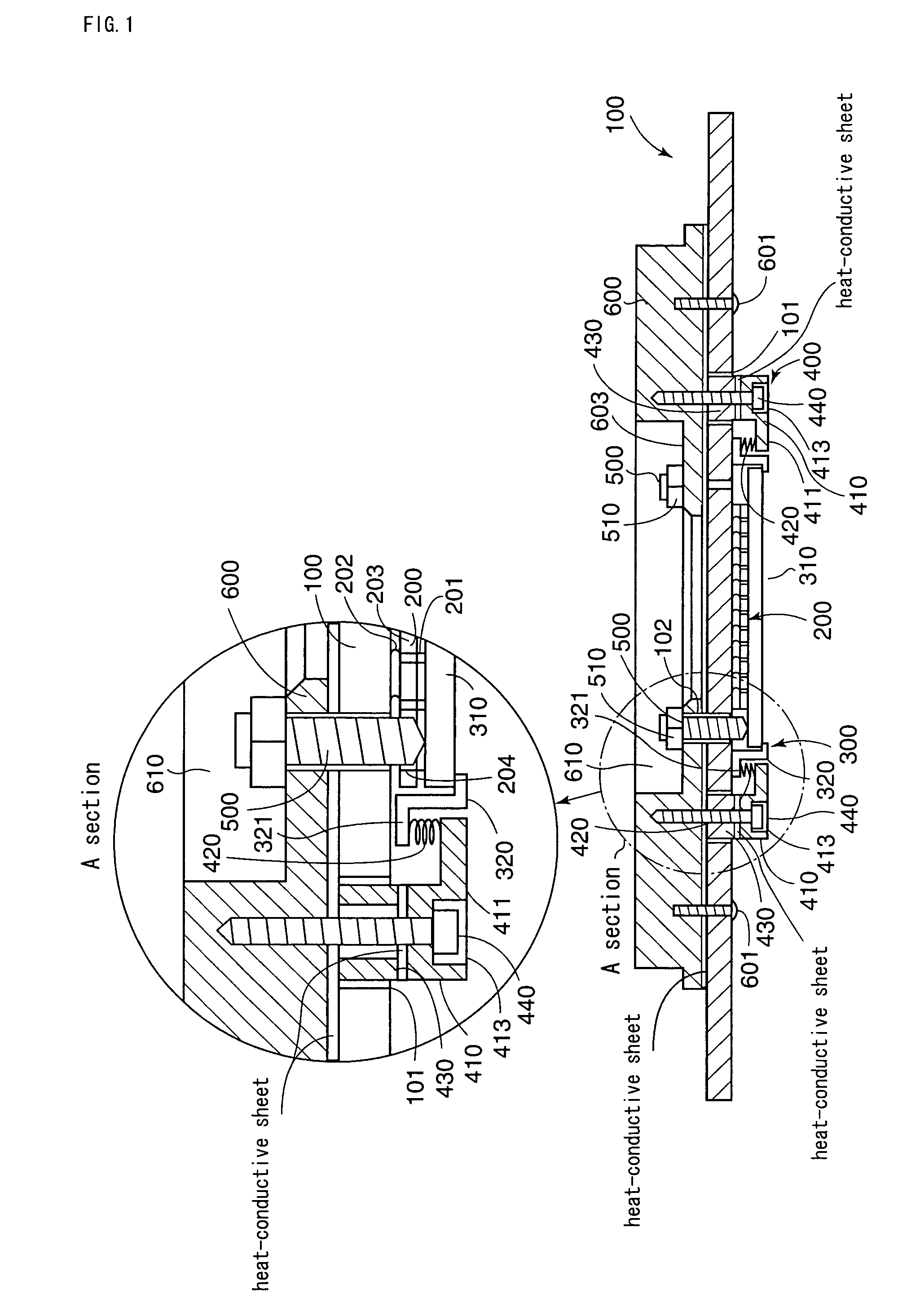 Probe card having a coil spring interposed between a support member and a contactor unit