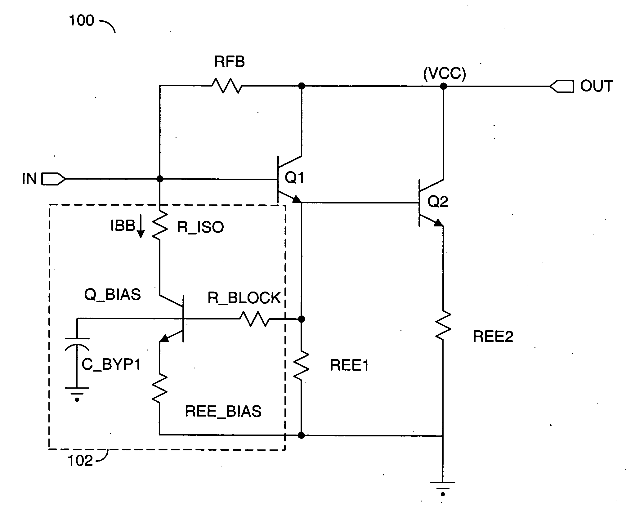 Self-biased darlington amplifier