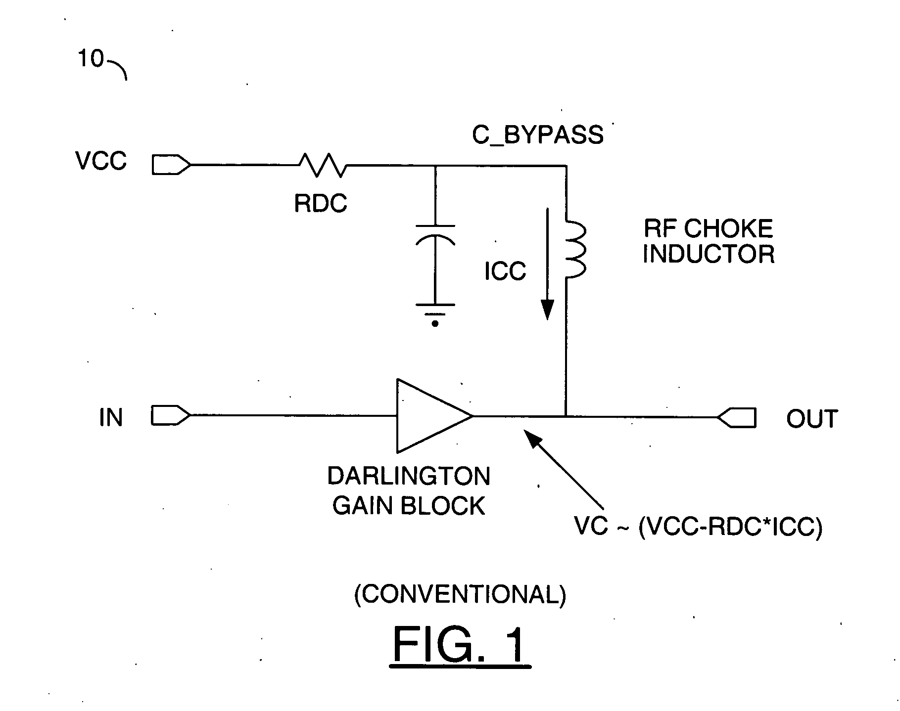 Self-biased darlington amplifier