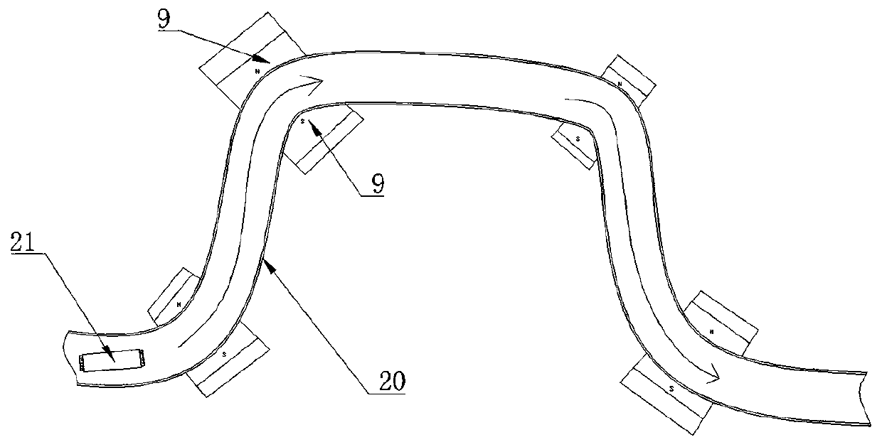 Automatic scanning frame based on ultrasonic detection and travel path method of automatic scanning frame in pipeline