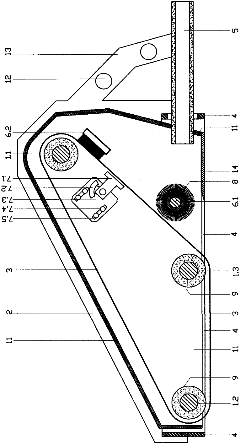 Belt type grinding machine head