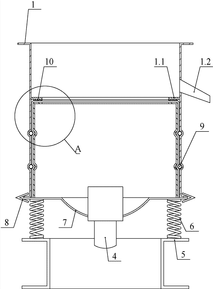 Method for rapidly replacing strained sieve net and vibration sieve