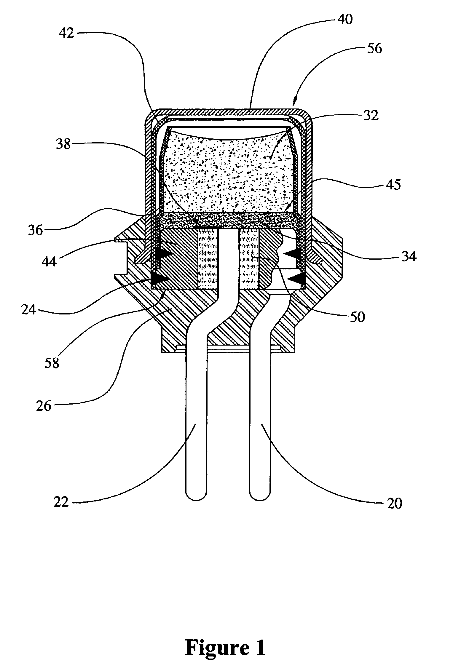 Initiator with a slip plane between an ignition charge and an output charge