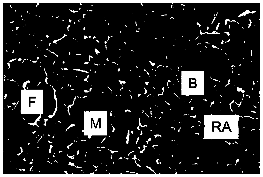 1180MPa-grade high-plasticity bainite complex phase steel plate for automobile and preparation method for 1180MPa-grade high-plasticity bainite complex phase steel plate