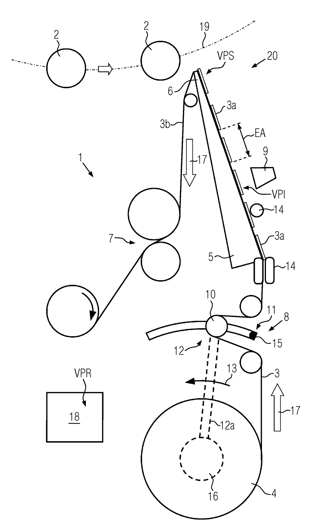 Method for moving to a reference feed position of a label tape and device for labelling containers