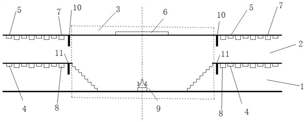 Subway station atrium fire disaster smoke exhaust system and method based on electric ceiling screens