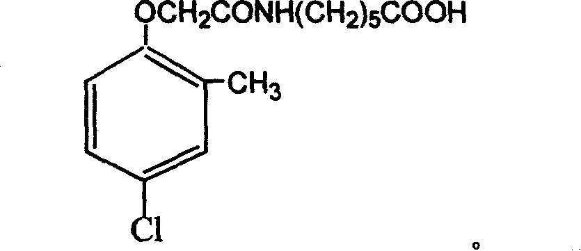 Method for preparing 2 methyl 4 chlorine artificial half antigen, artificial antigen, specific antibody and application