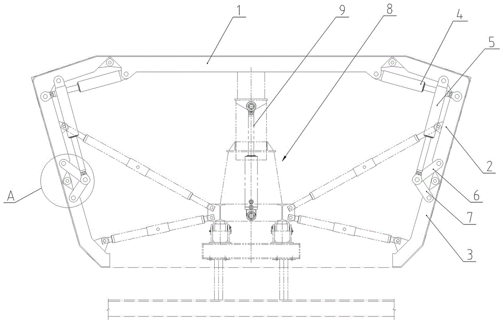 Hydraulic internal mold device for concrete box girder