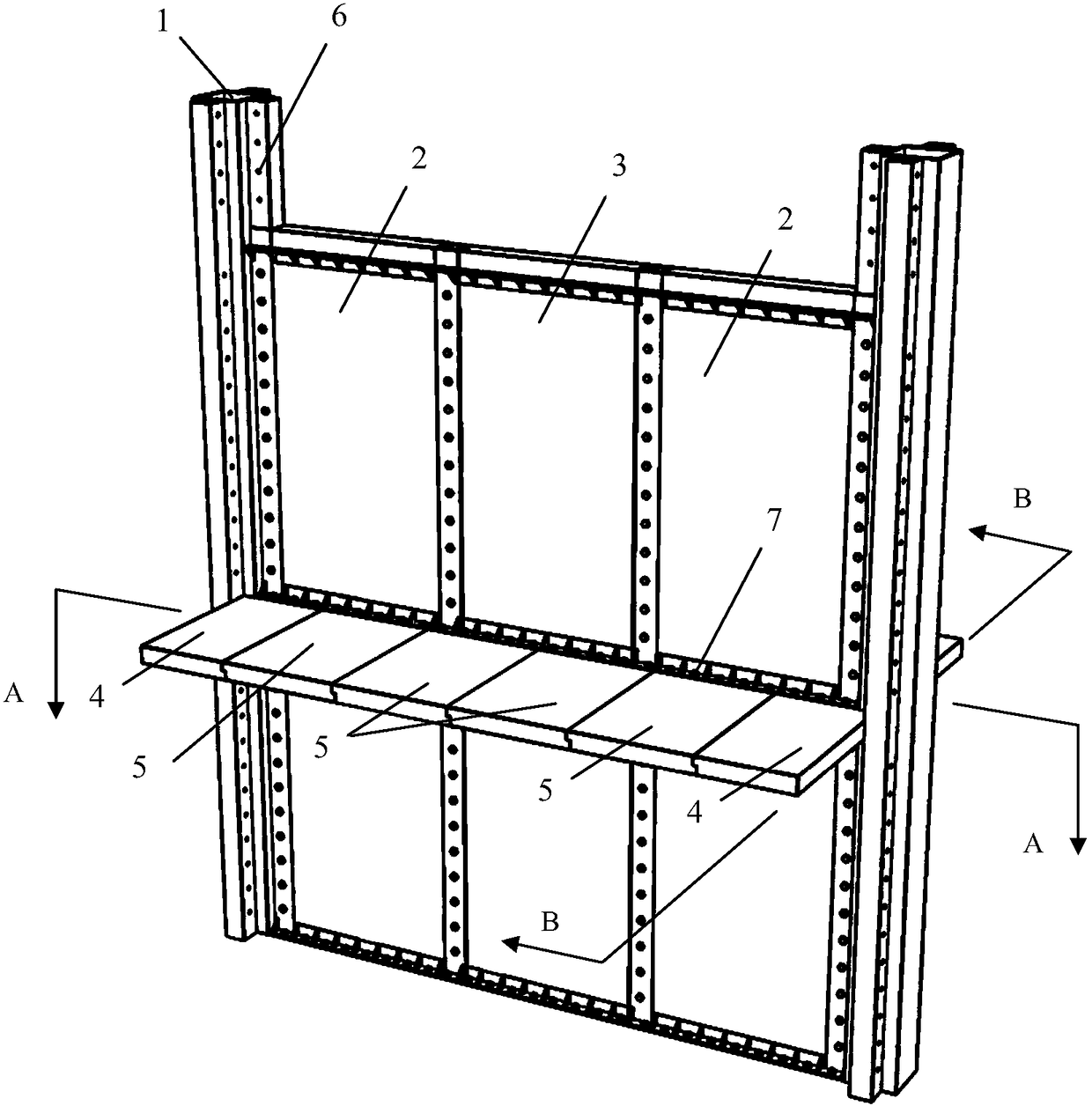 Fully assembled steel pipe concrete frame composite shear wall structure