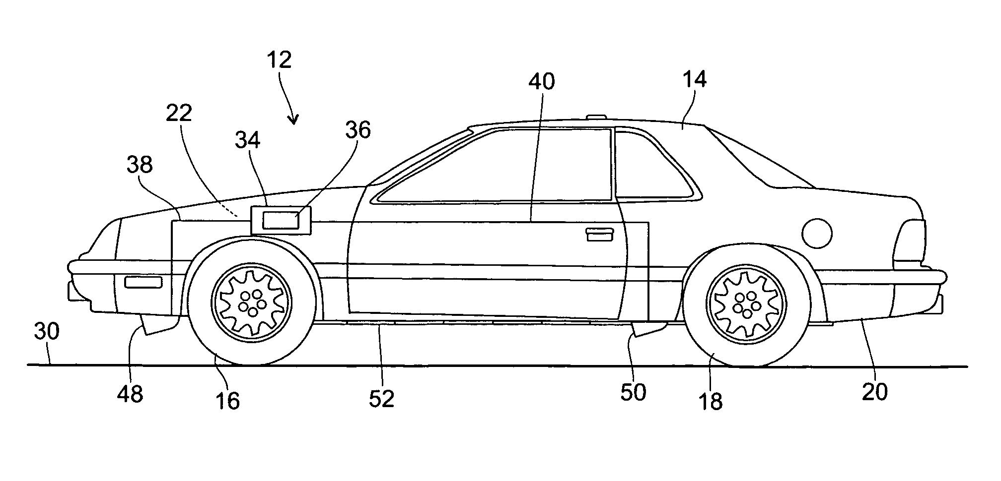 Automotive safety device for melting snow and ice from roadways