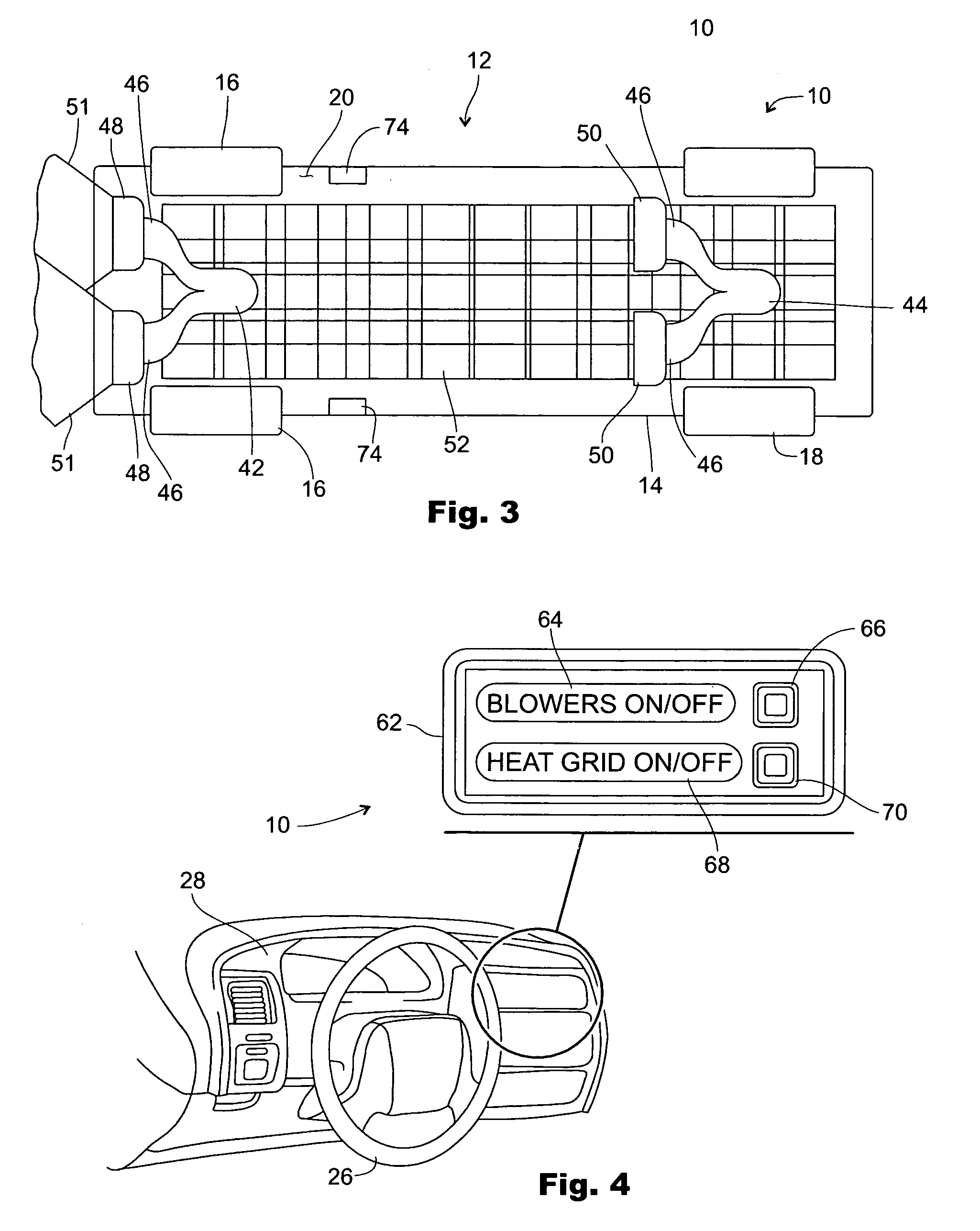 Automotive safety device for melting snow and ice from roadways