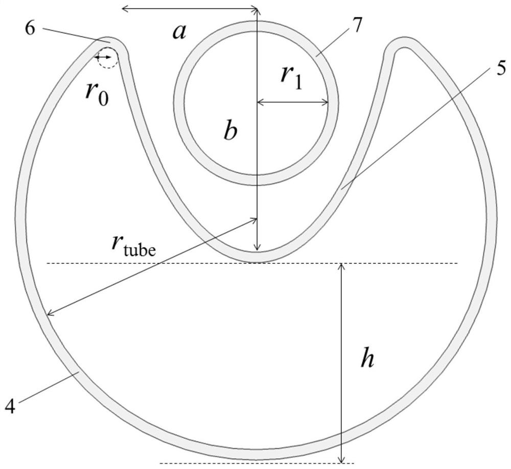 Nested hollow-core anti-resonance optical fiber with crescent-shaped cladding