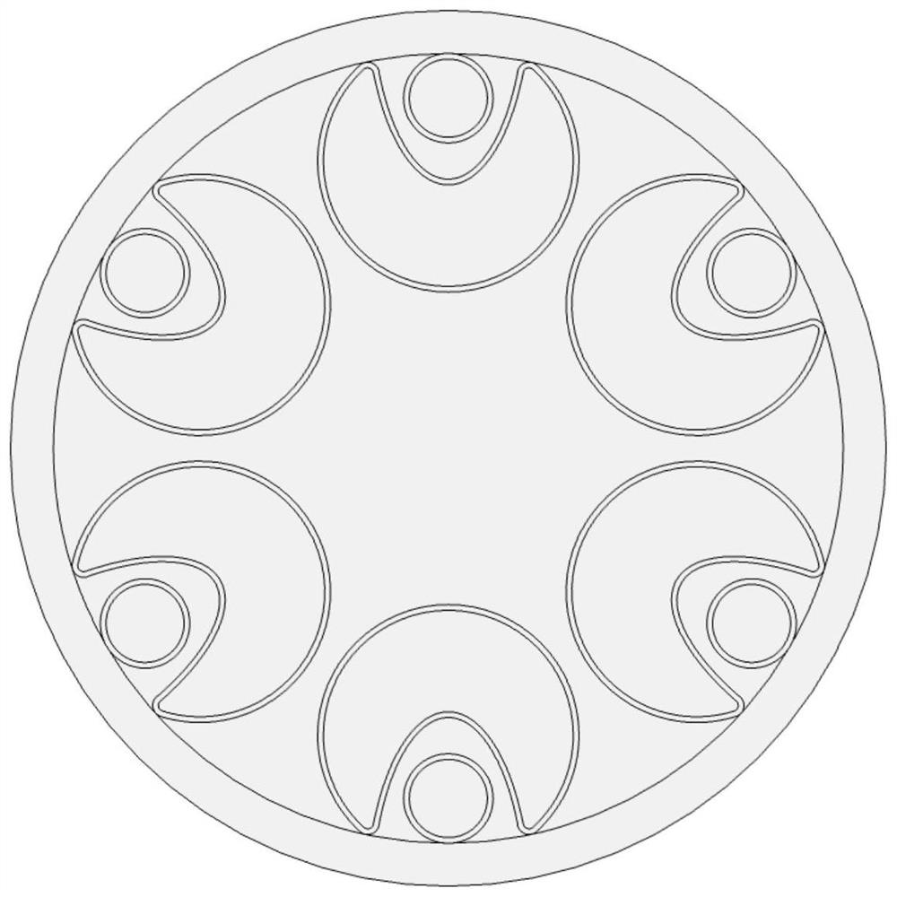 Nested hollow-core anti-resonance optical fiber with crescent-shaped cladding