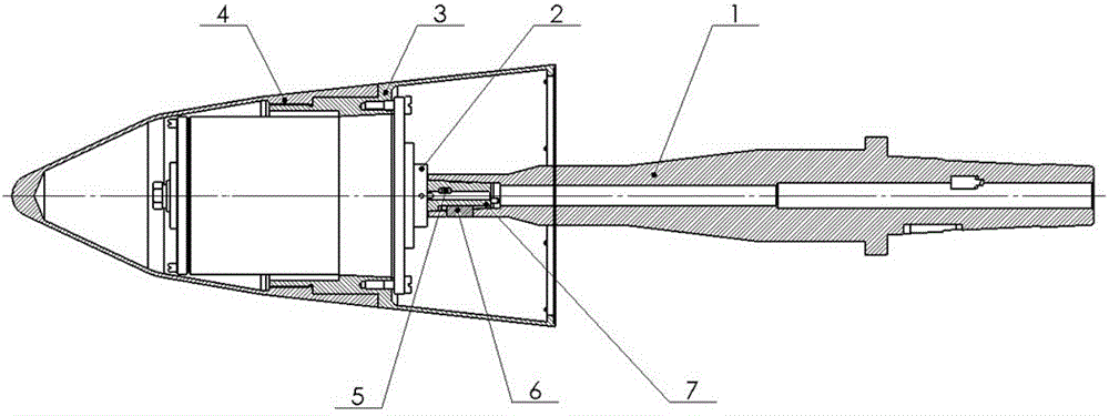 Mechanical-bearing supported small asymmetrical reentry body aerodynamic force measuring apparatus