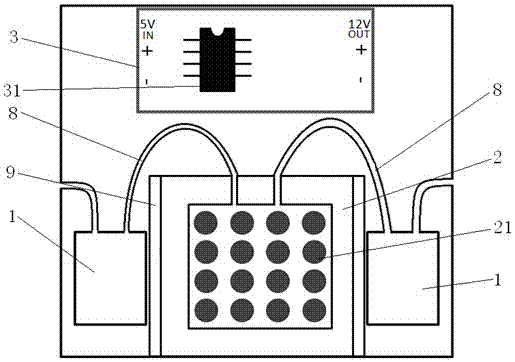 Gas detection device and detection method based on smart phone and dye sensor array