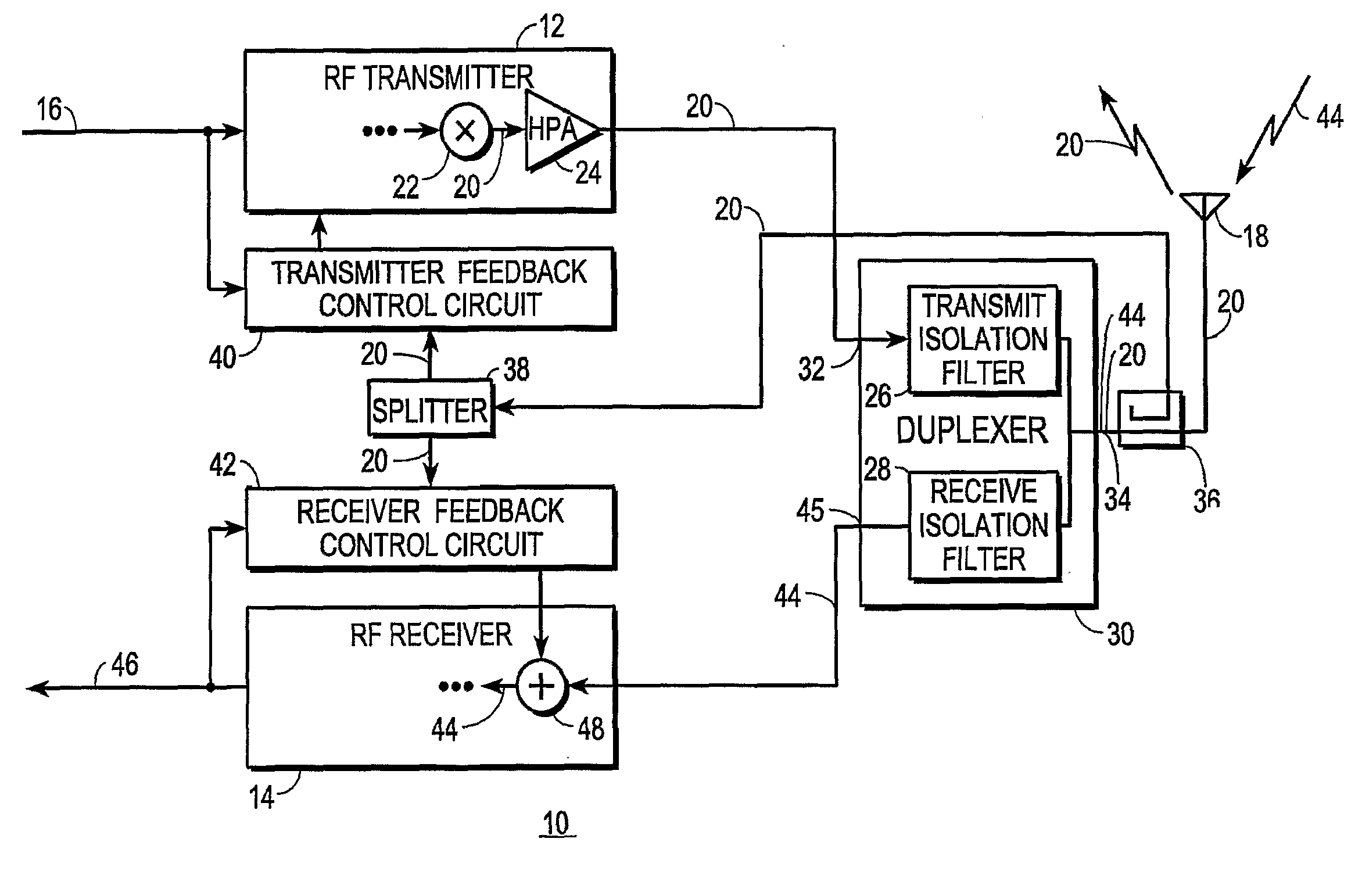 Transceiver with Compensation for Transmit Signal Leakage and Method Therefor