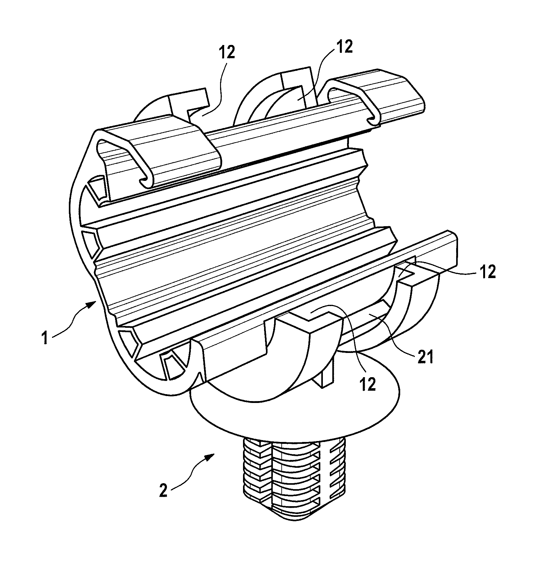 Fastening device for fixing a cable