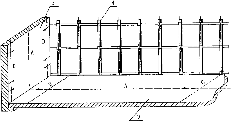 Coke oven masonry construction method employing upright line rod