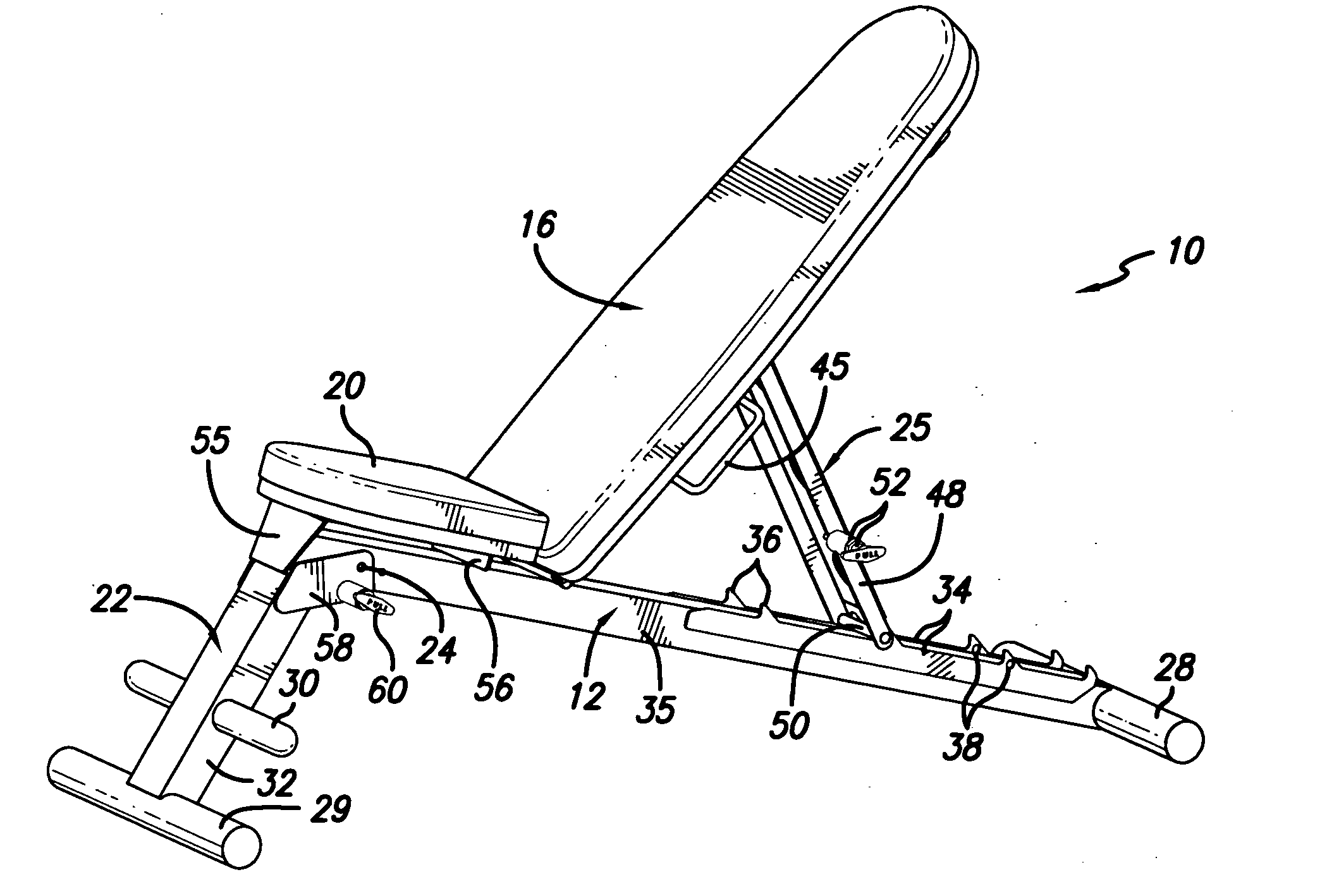 Foldable exercise bench