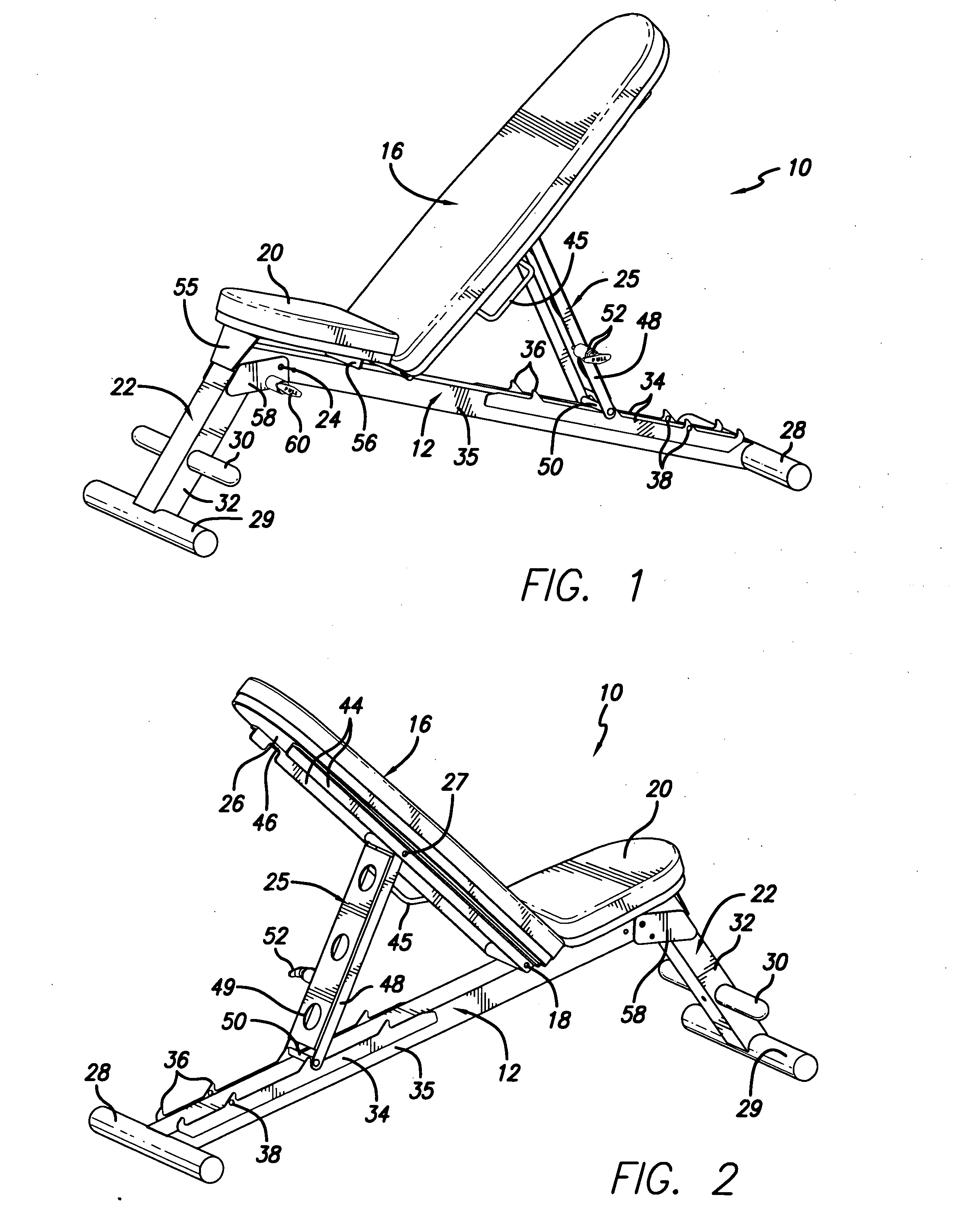 Foldable exercise bench