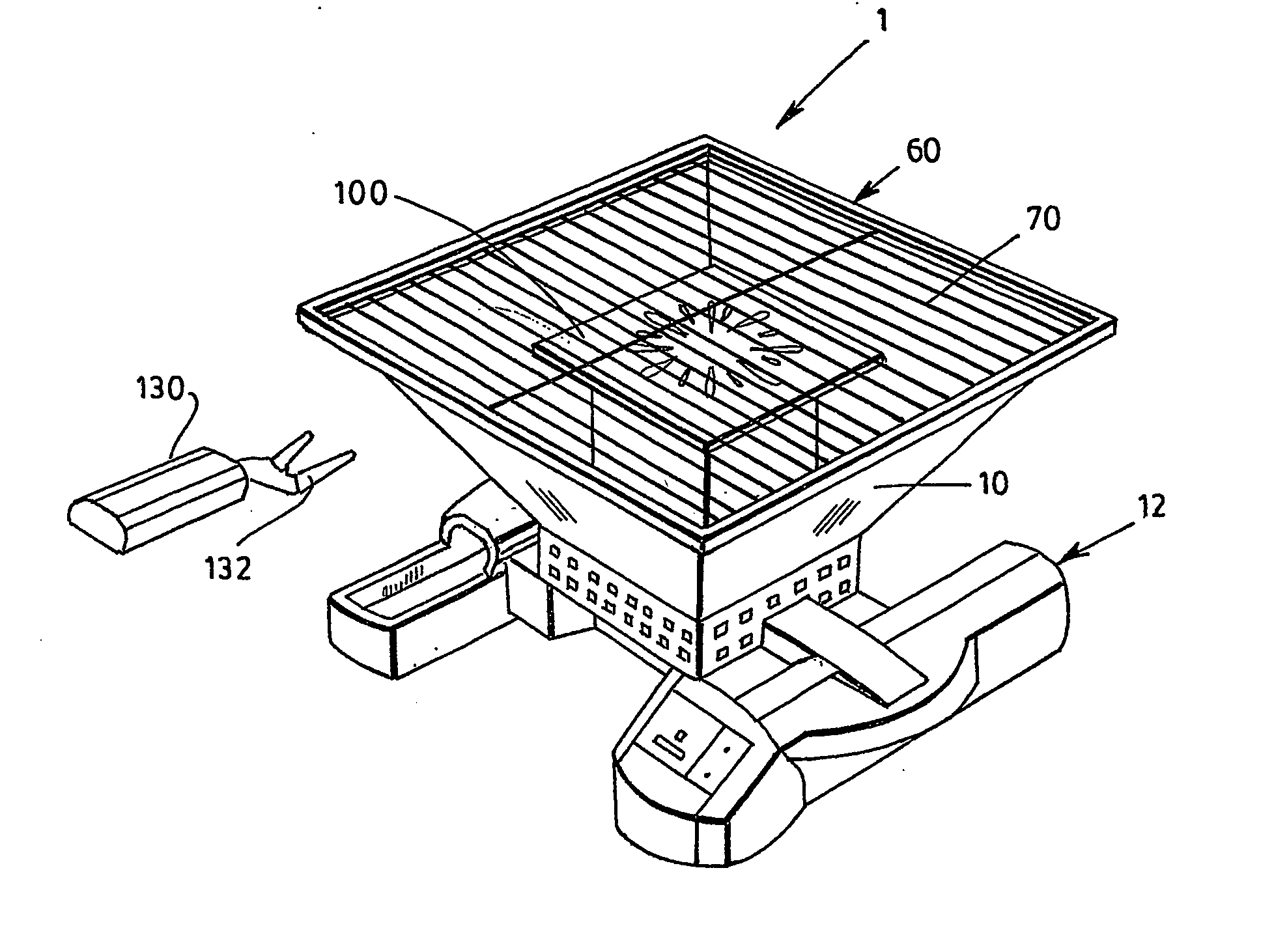 Wood fed barbecue apparatus