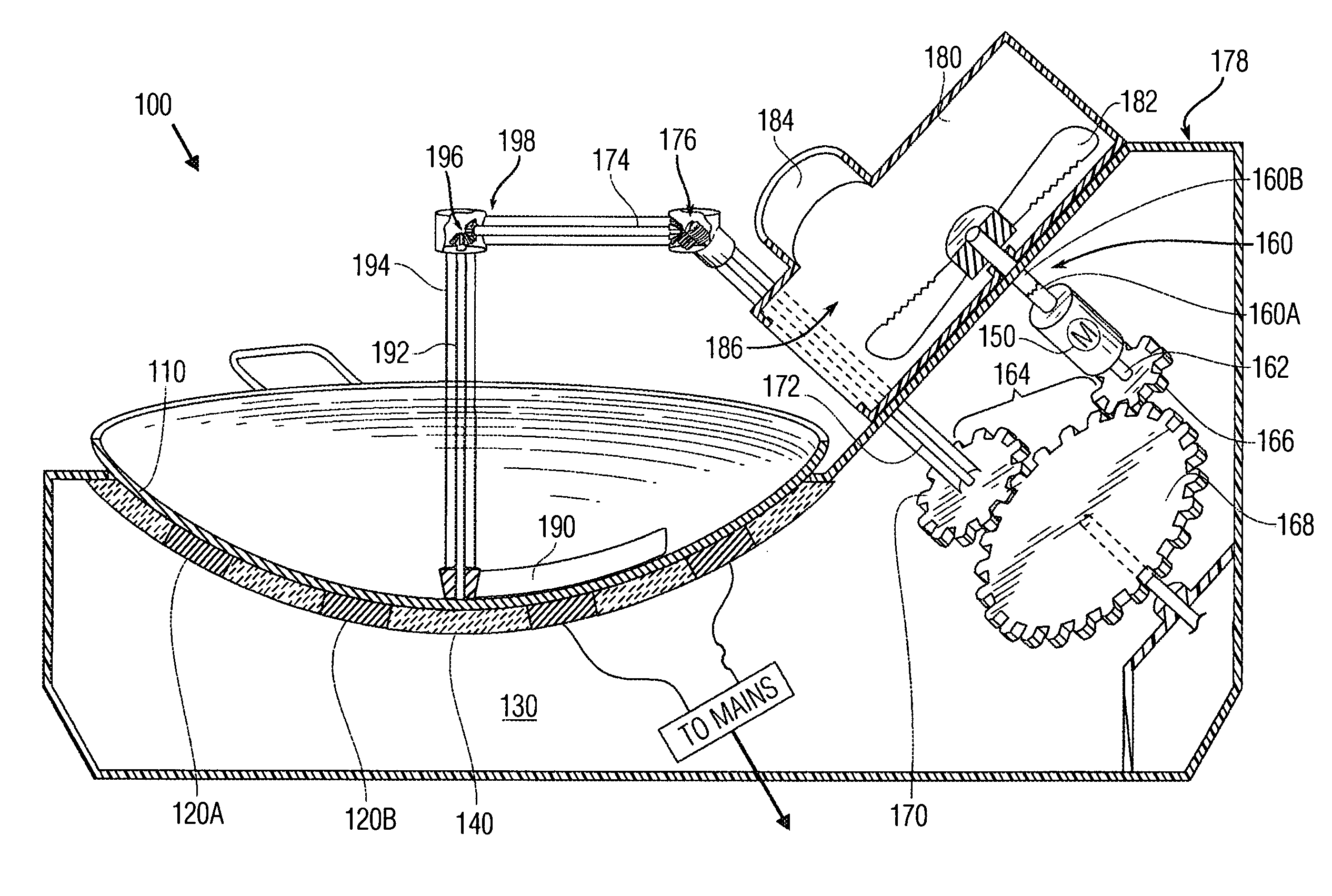 Electric wok having food processor with automatic feed