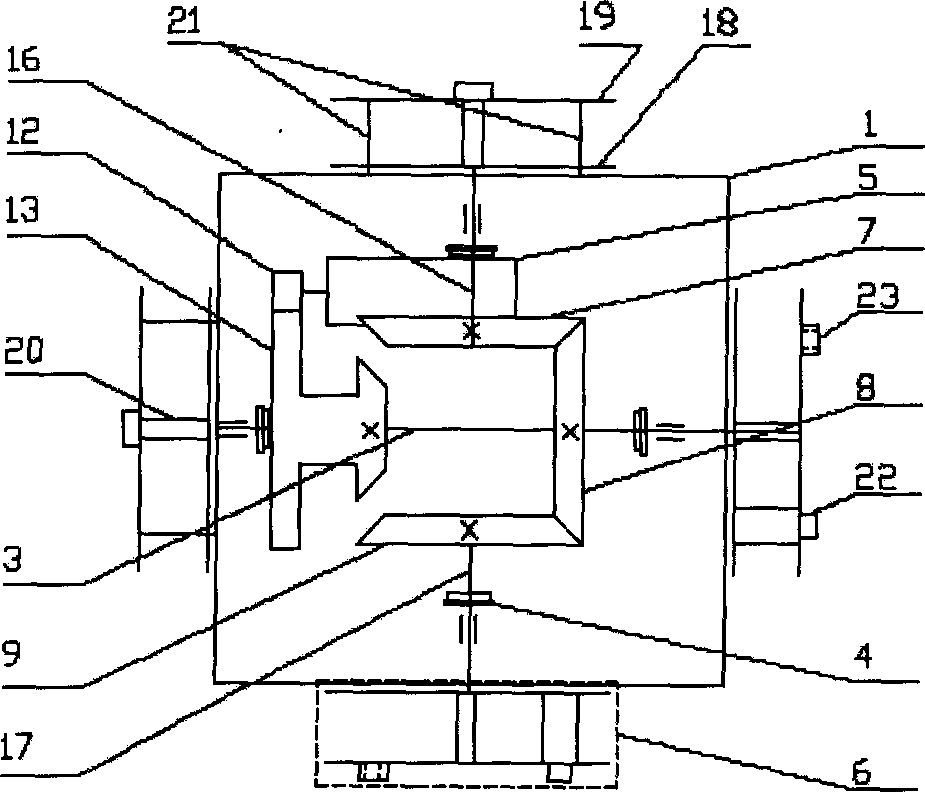 Self-reconstitution robot by full gear transmission driving six rotative surfaces of module