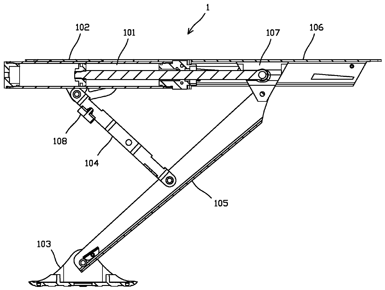 Self-balancing hydraulic lifting supporting device and application thereof