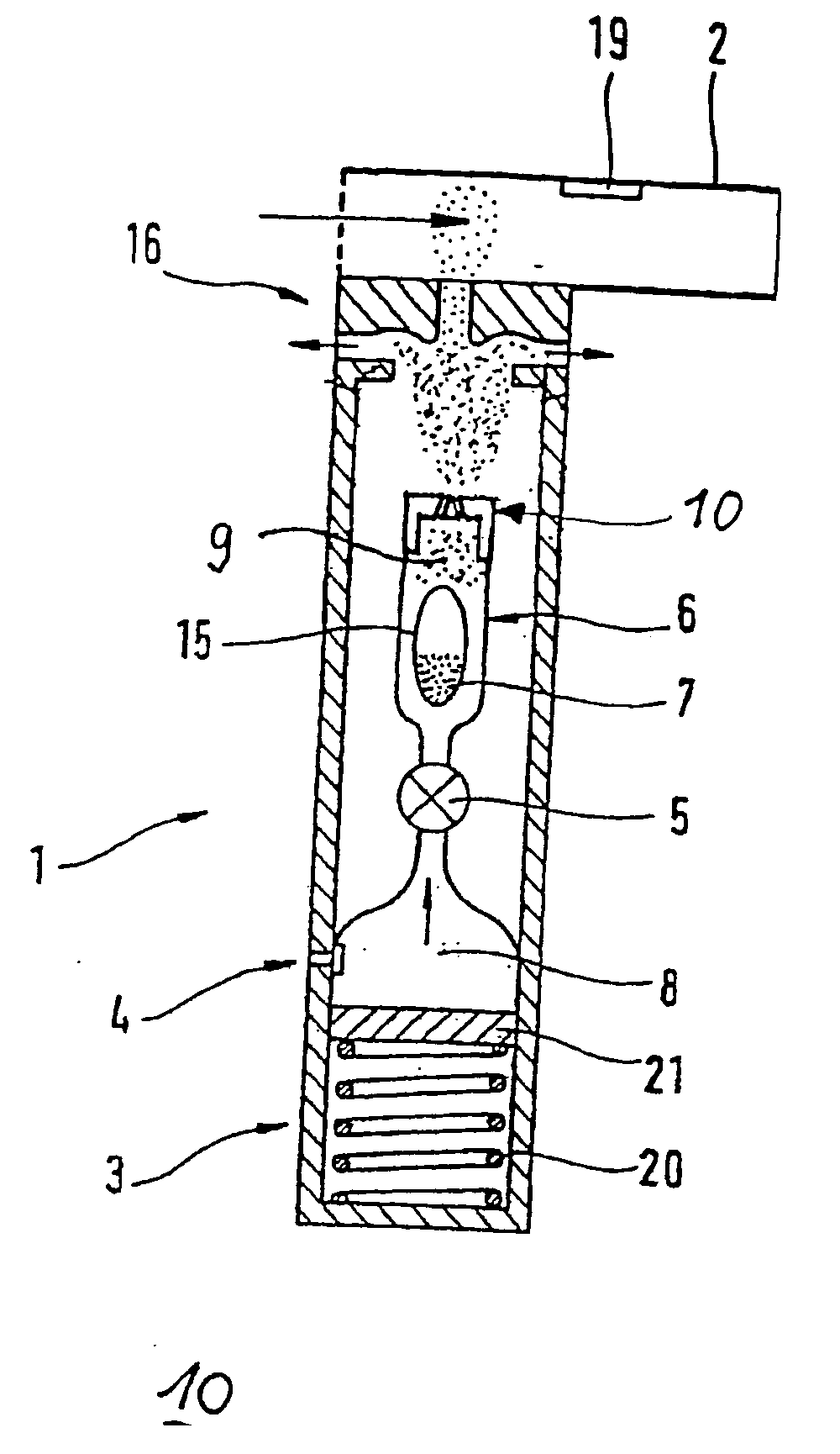 Powder inhaler having a nozzle with a plurality of channels