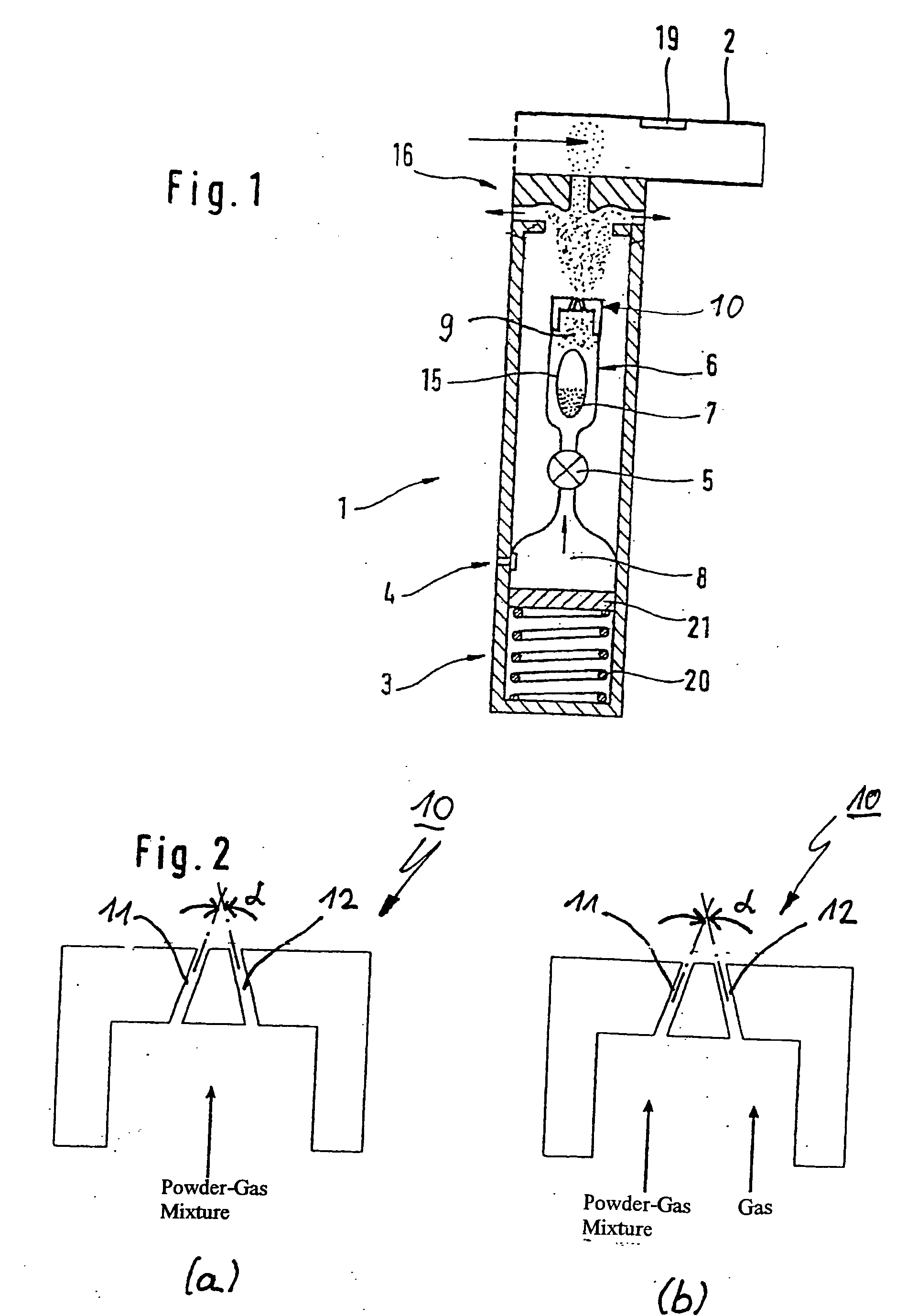 Powder inhaler having a nozzle with a plurality of channels