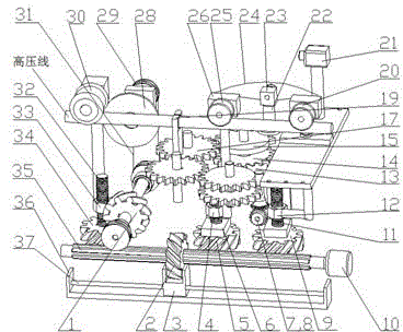 High-voltage line deicing robot