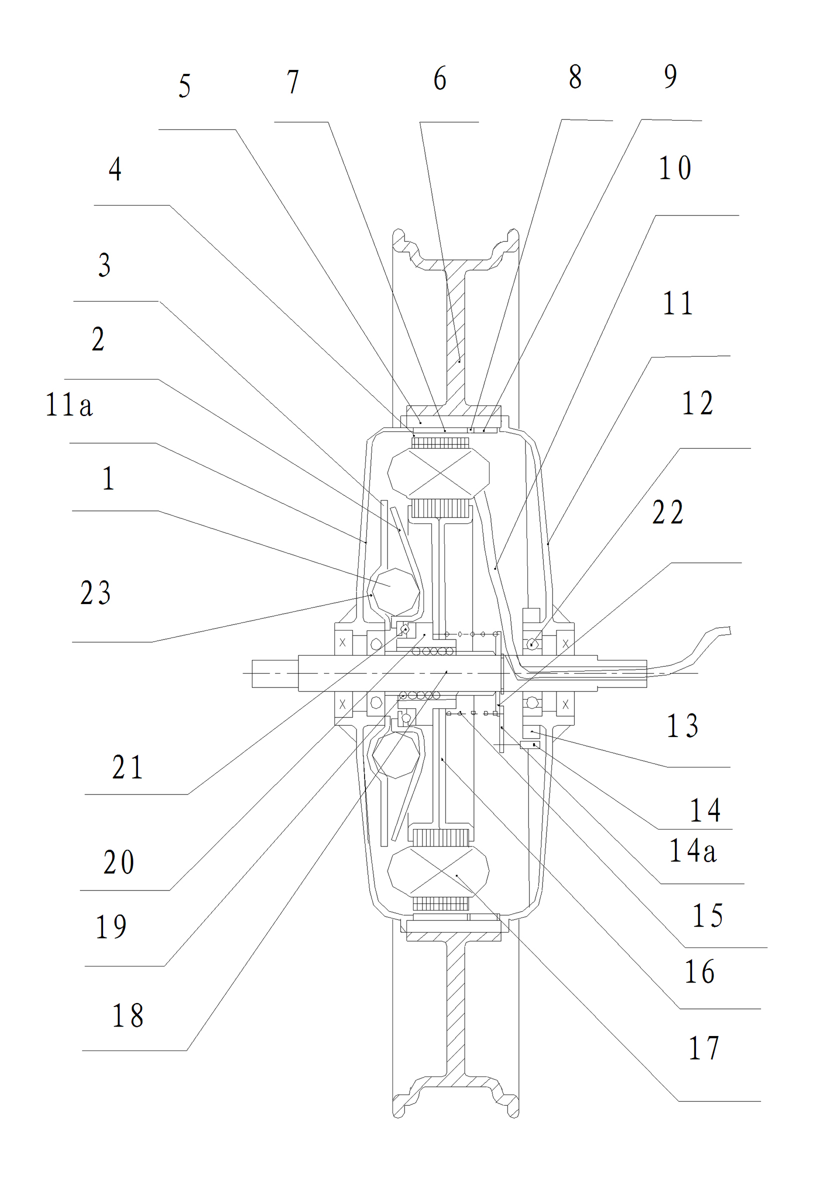 Permanent-magnet variable-speed hub motor with complementing excitation rotor