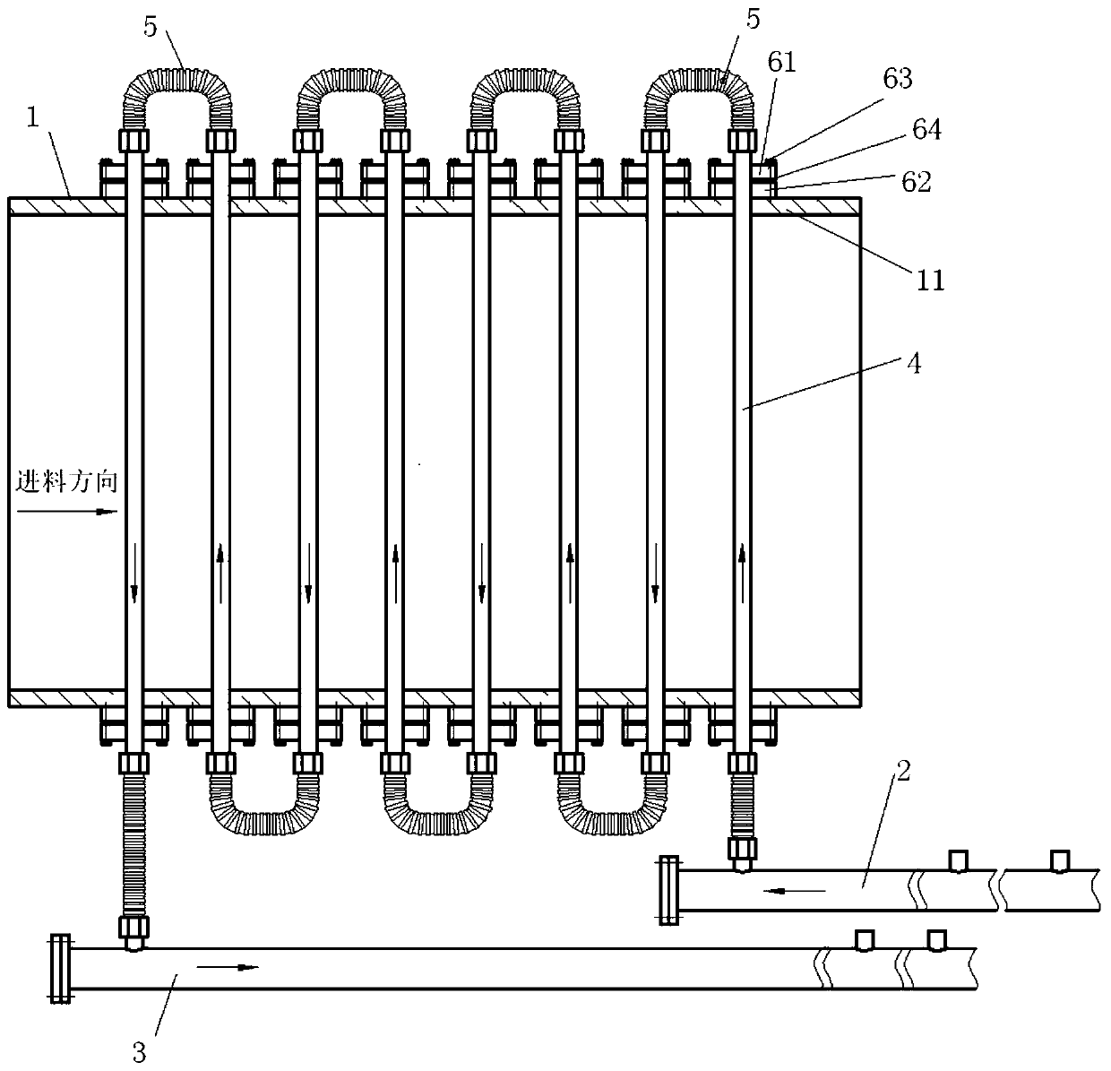 Kiln with water cooling structure