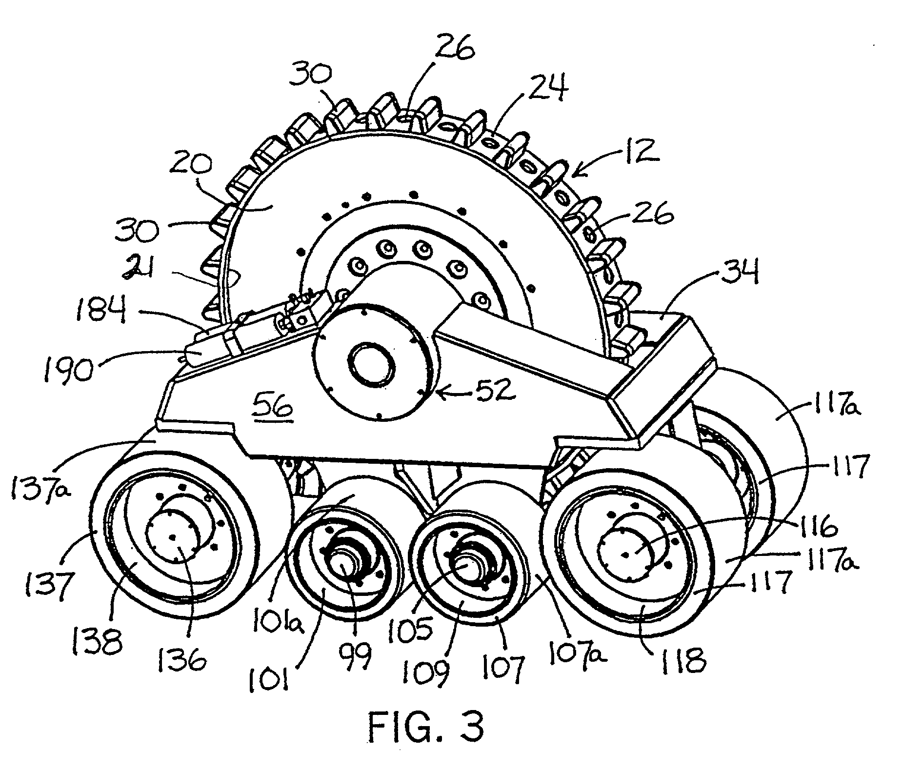 Drive wheel for track apparatus