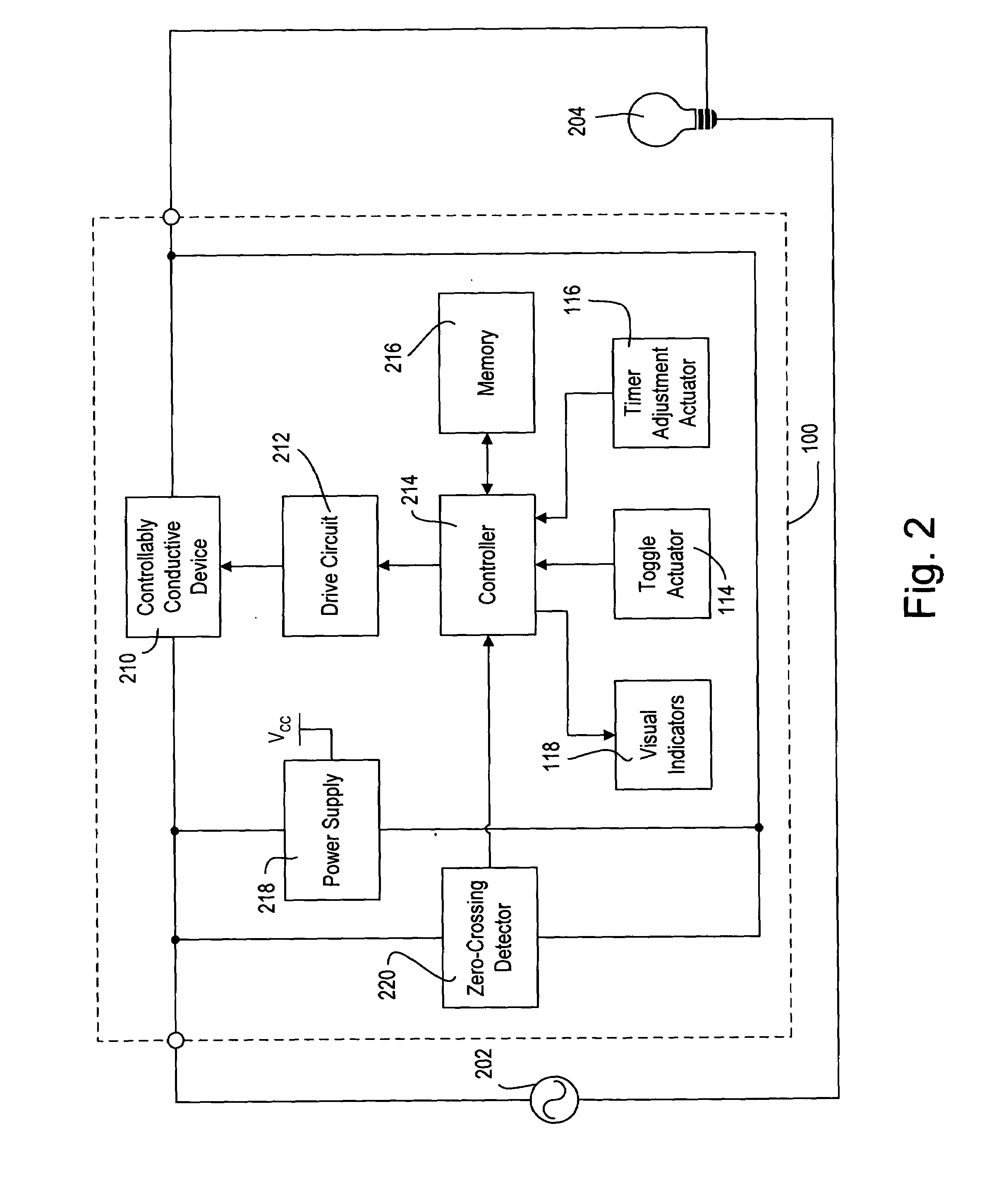 Wall-mountable timer for an electrical load