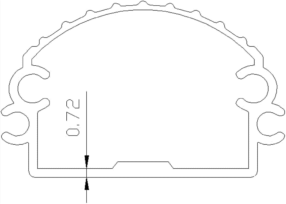 Magnesium alloy LED (Light Emitting Diode) tube profile and extrusion molding process thereof