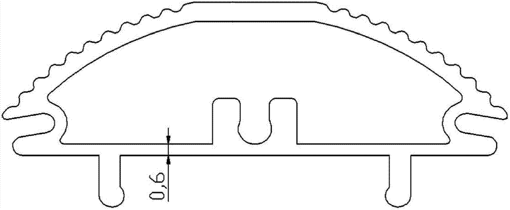 Magnesium alloy LED (Light Emitting Diode) tube profile and extrusion molding process thereof