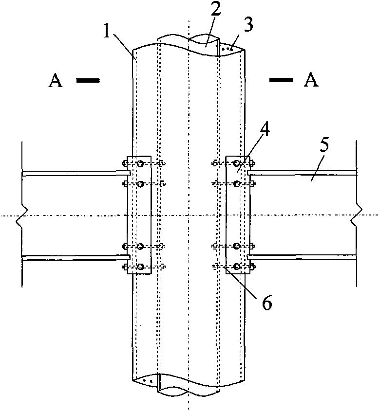 Hollow sandwich filled steel tubular column-steel beam connection adopting one-way fastening bolt