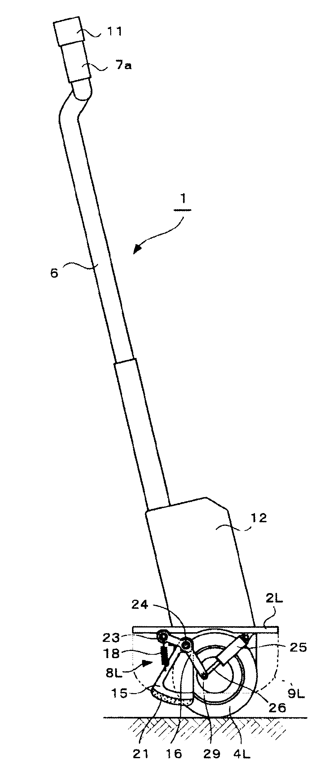 Vehicle with two parallel wheels